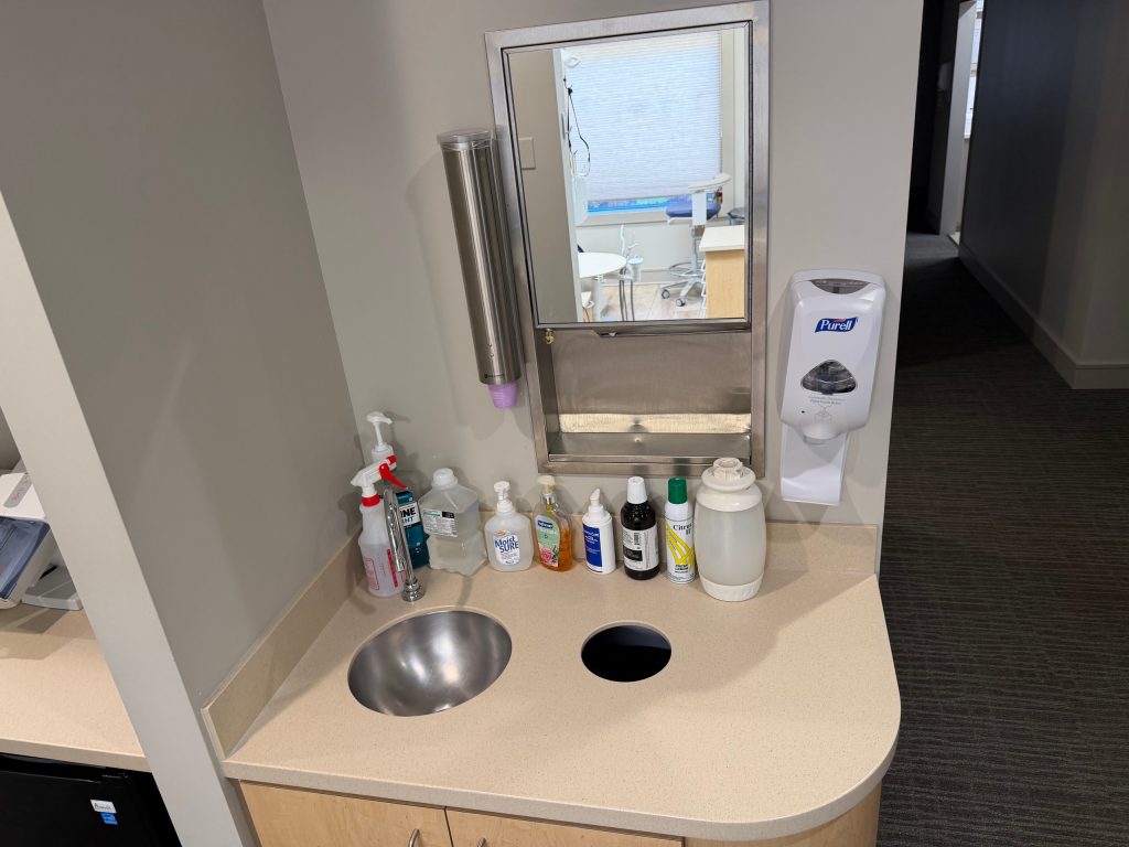 Clean hand-wash station in a dental office in Lilburn, GA