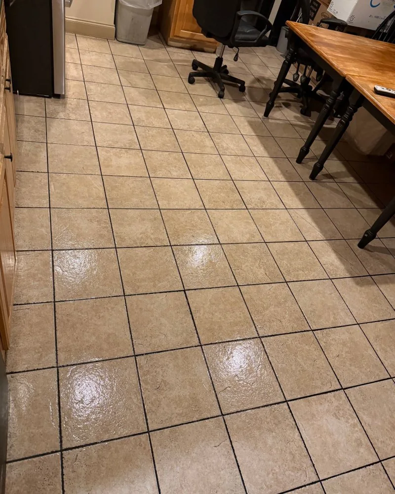 Office break room tile floor after cleaning in Lawrenceville, GA